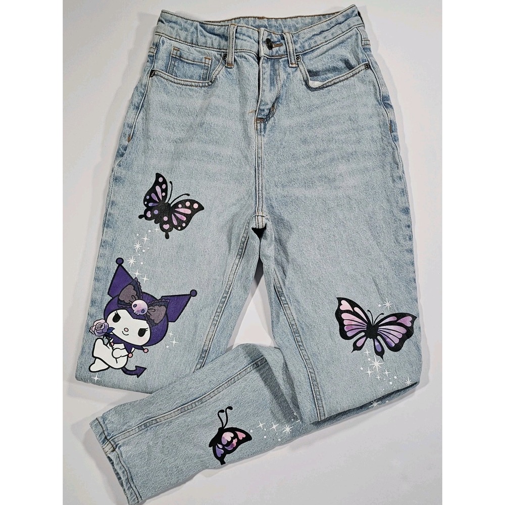 Kuromi Butterfly Garden Mom Jeans Sz 0